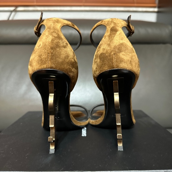 SAINT LAURENT SUEDE BROWN OPYUM HEELS - Picture 7 of 12
